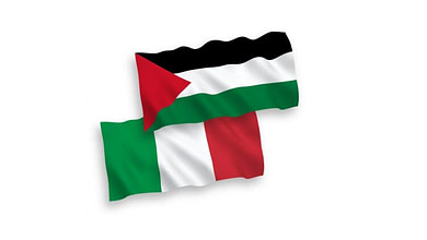 flags italy and palestine on a white background vector 30216291